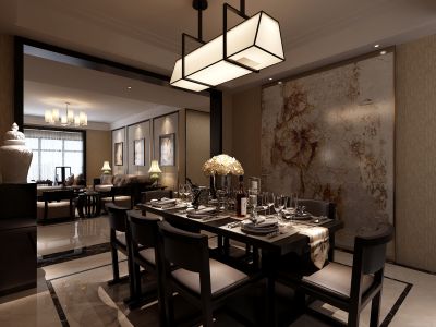 奥达文景观园-130㎡-中式风效果图