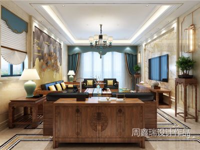 牧马山逸源香舍-150㎡-中式风效果图