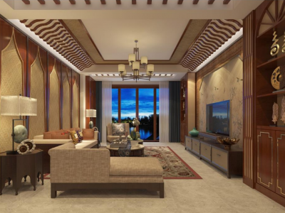 中铁逸都国际-150㎡-东南亚风效果图