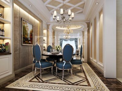 浏河自建别墅-320㎡-欧式风效果图
