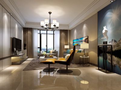 雨润华府-130㎡-现代风效果图