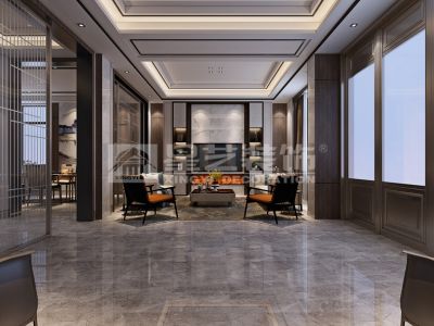 太仓沙溪自建别墅-350㎡-中式风效果图