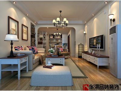 雅鹿臻园-96㎡-美式风效果图