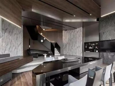 　寓所展示中心-240㎡-现代风效果图