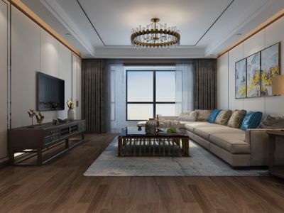 华侨城东岸-119㎡-中式风效果图