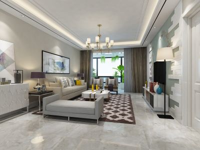 钻石湾-128㎡-现代风效果图