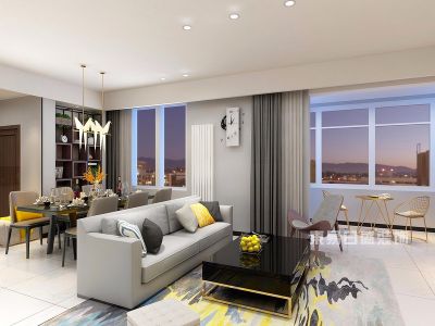 朗诗南门绿郡-136㎡-奢华风效果图