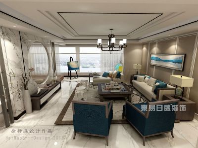 保利康桥-330㎡-中式风效果图