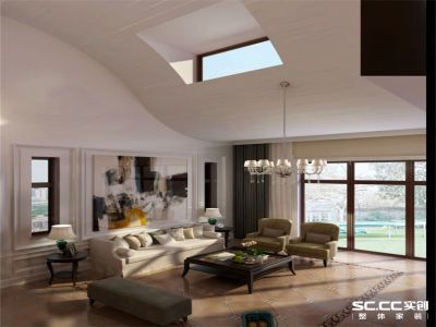 龙湾别墅-405㎡-欧式风效果图