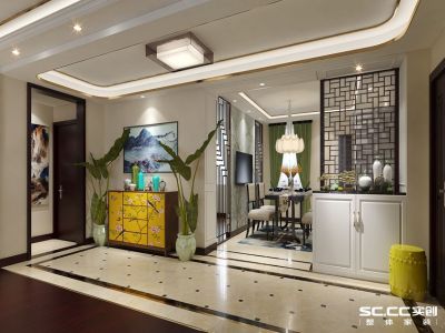 莲玉嘉园-168㎡-中式风效果图