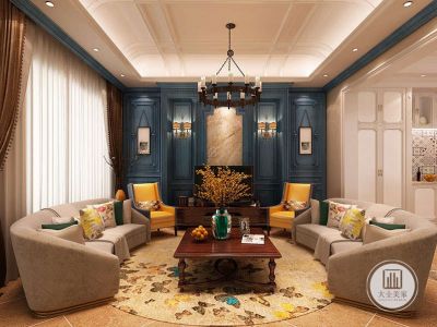 西派澜岸-420㎡-混搭风效果图