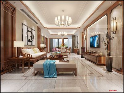 和平村-110㎡-中式风效果图