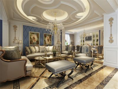 郦城小区-128㎡-欧式风效果图