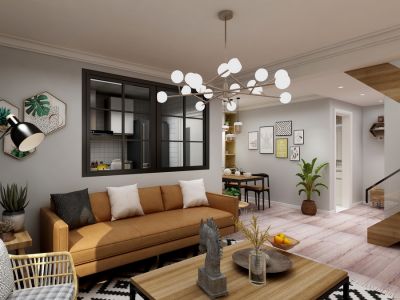 恒大江湾-104㎡-欧式风效果图