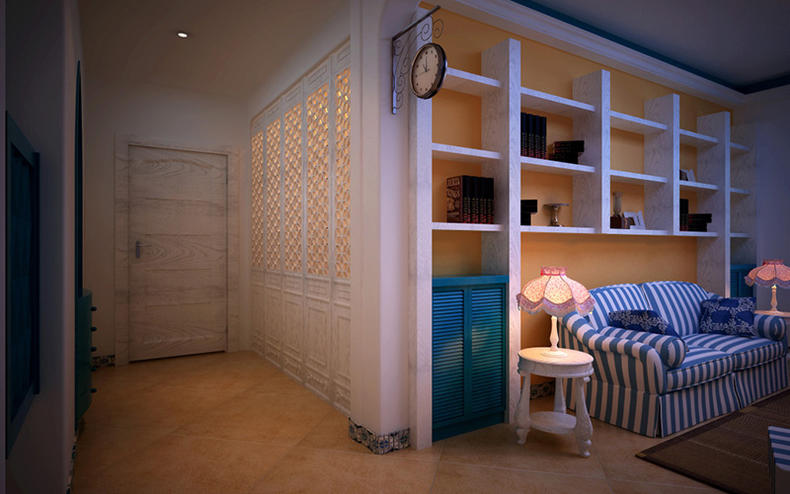 客厅玄关一体效果图