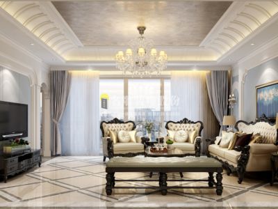 金地天玺-400㎡-欧式风效果图
