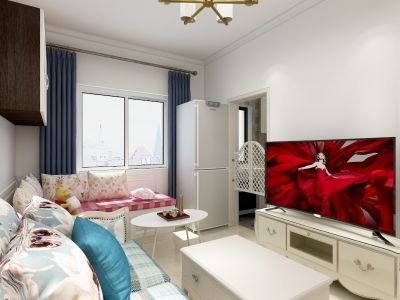 厢红旗-56㎡-现代风效果图