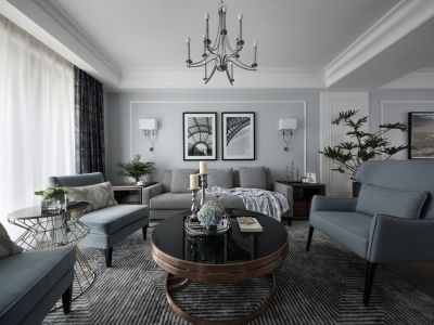 明珠万福-130㎡-轻奢风效果图