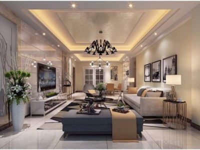 金时花园-200㎡-现代风效果图