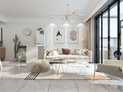 祥源金港湾-127㎡-北欧风效果图