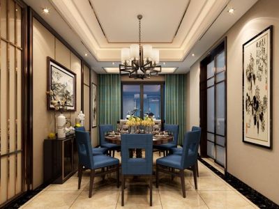 御沁园-280㎡-中式风效果图