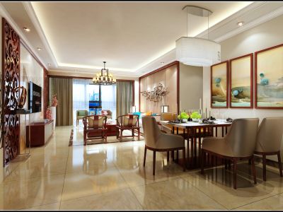 冠林华府现代风格160平四居室装修效果图