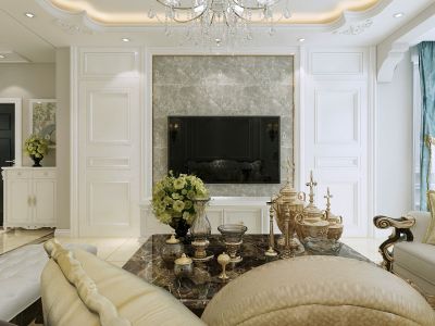 121平米三居室简欧风格装修设计效果图