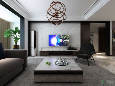 山水湖城-140㎡-后现代风效果图