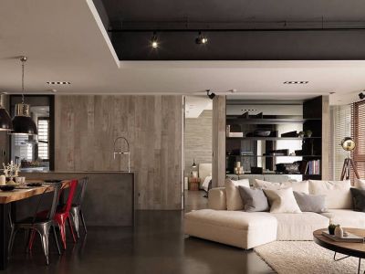 165平大气硬朗工业风-165㎡-工业风效果图