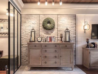 82平精致二居小宅-82㎡-美式风效果图