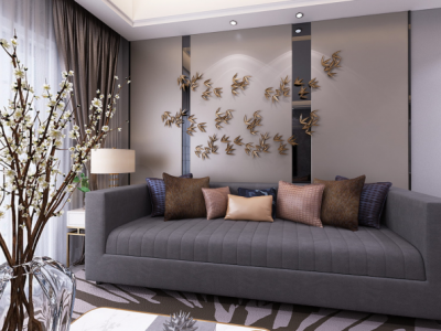 汇金国际105平米现代轻奢装修风格