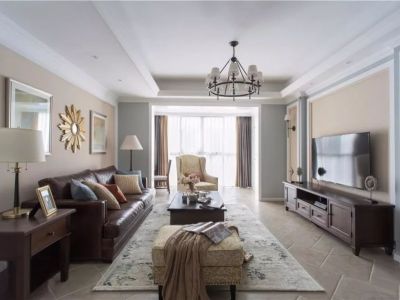 天纵城130平米三居室现代浪漫美式装修展示