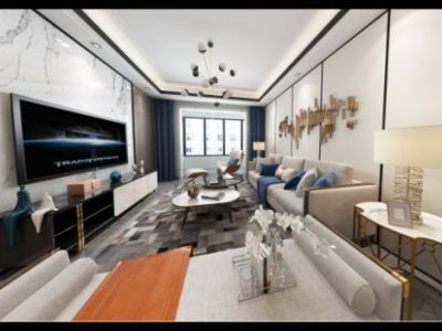 资山自建别墅280平米轻奢风格装修设计效果图