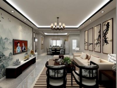 华泰玉景台-154㎡-新中式风效果图