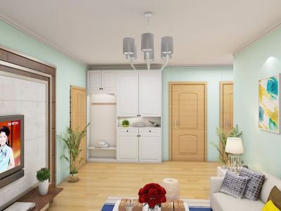 裕华综合市场小区78平米二居室简约风格装修设计效果图