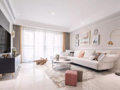 福星城135㎡现代美式三居室装修设计效果图