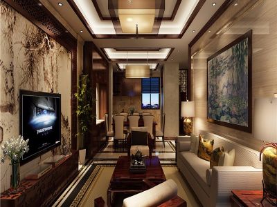 金水湾·悦府-125㎡-新中式风效果图