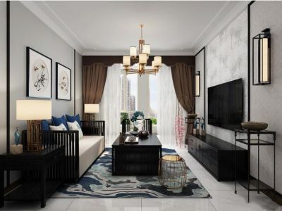 日月星城-141㎡-新中式风效果图