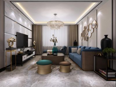 中央名邸2期180平米三居室现代风格装修设计效果图