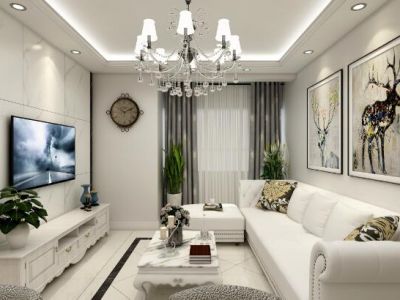 富力西安环球商品贸易港-122㎡-后现代风效果图