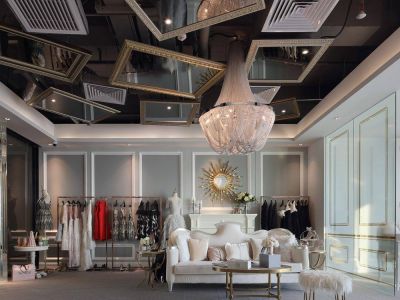 店铺　-100㎡-简约风效果图