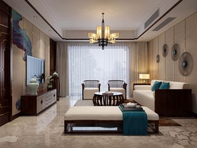 昆仑府-142㎡-新中式风效果图