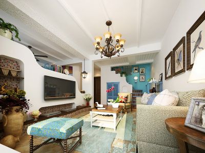 青特花屿城-117㎡-地中海风效果图