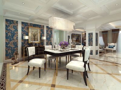 福瀛天麓湖二期-157㎡-美式风效果图