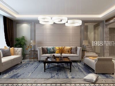 华润翡翠城-370㎡-奢华风效果图
