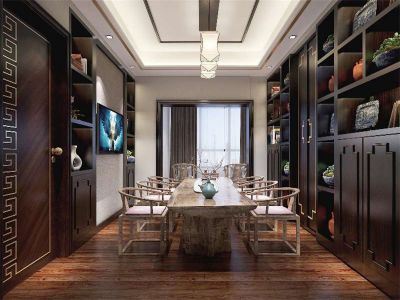 东旭佳苑-119㎡-中式风效果图