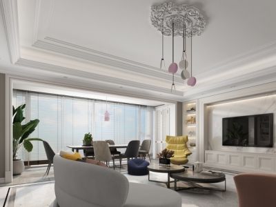 复地金融岛-180㎡-轻奢风效果图