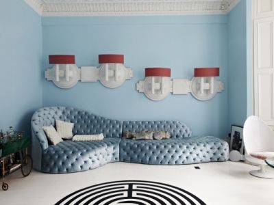 美乐广场-128㎡-地中海风效果图