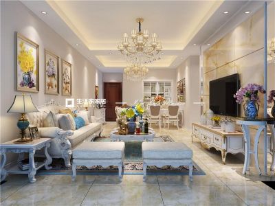 雍景半岛-104㎡-欧式风效果图