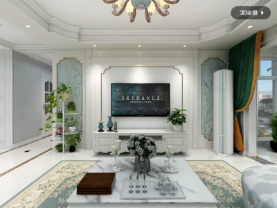 绿地峰云汇-135㎡-欧式风效果图